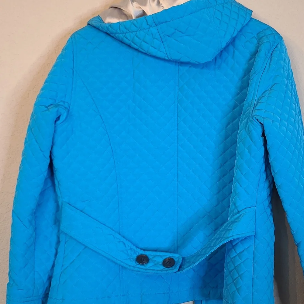 EXCELLENT CONDITION CALVIN KLEIN QUILTED BLUE HOODED JACKET MEDIUM_9